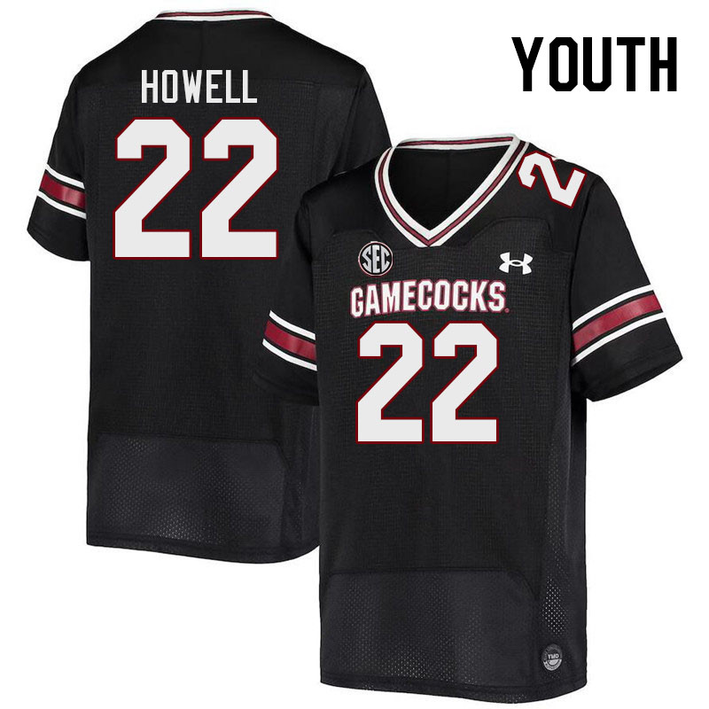 Youth #22 Jawarn Howell South Carolina Gamecocks College Football Jerseys Stitched-Black